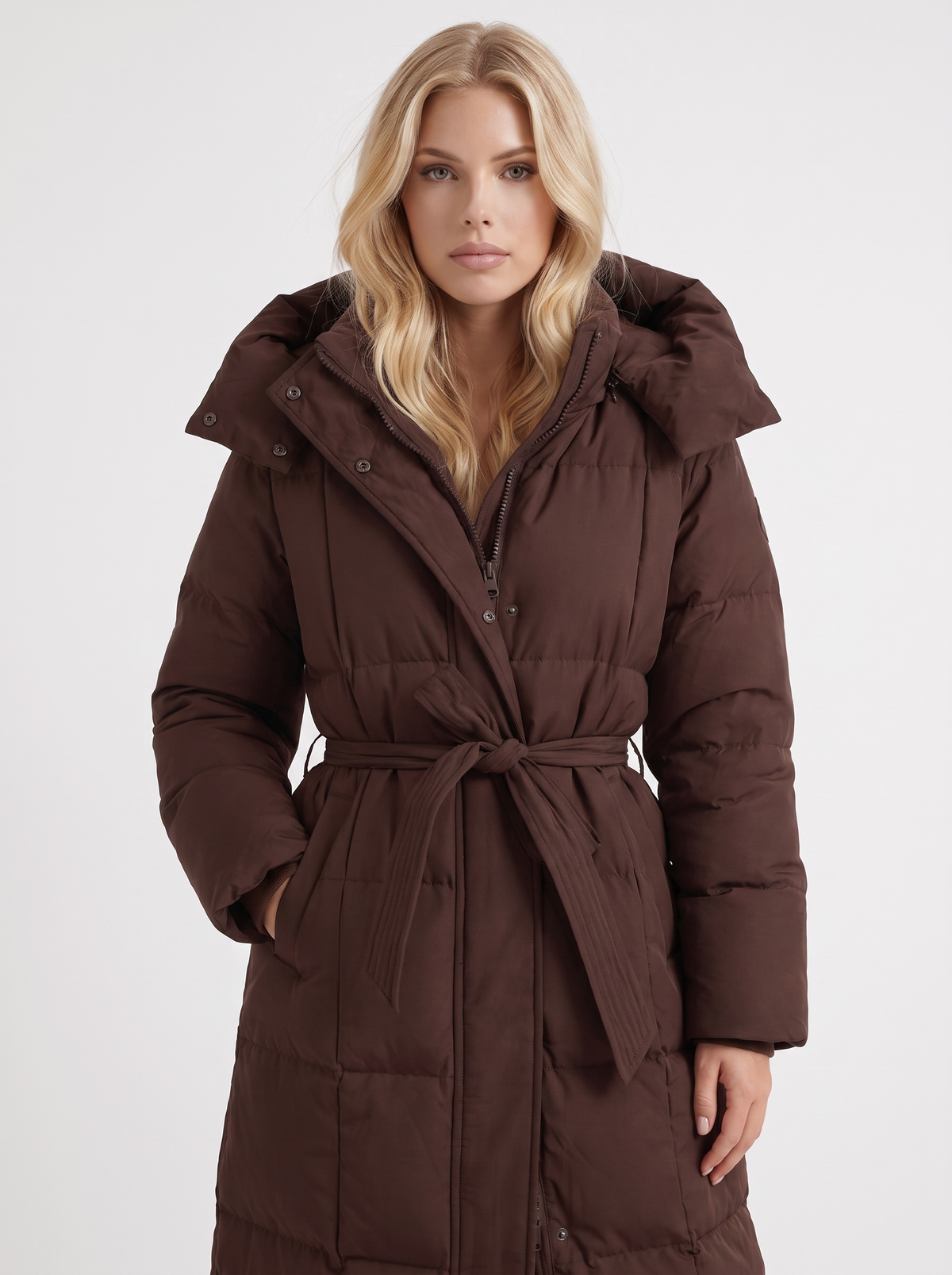 Longline Women's Puffer Coat with Hood + Warmth and Style | L&S - 8 - London-stylehouse.com