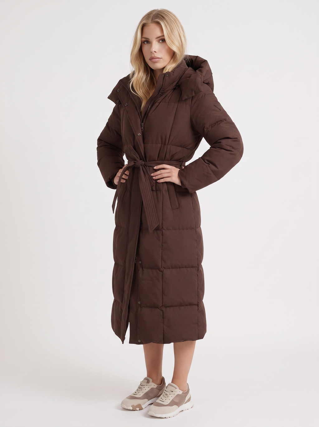 Longline Women's Puffer Coat with Hood + Warmth and Style | L&S - 9 - London-stylehouse.com