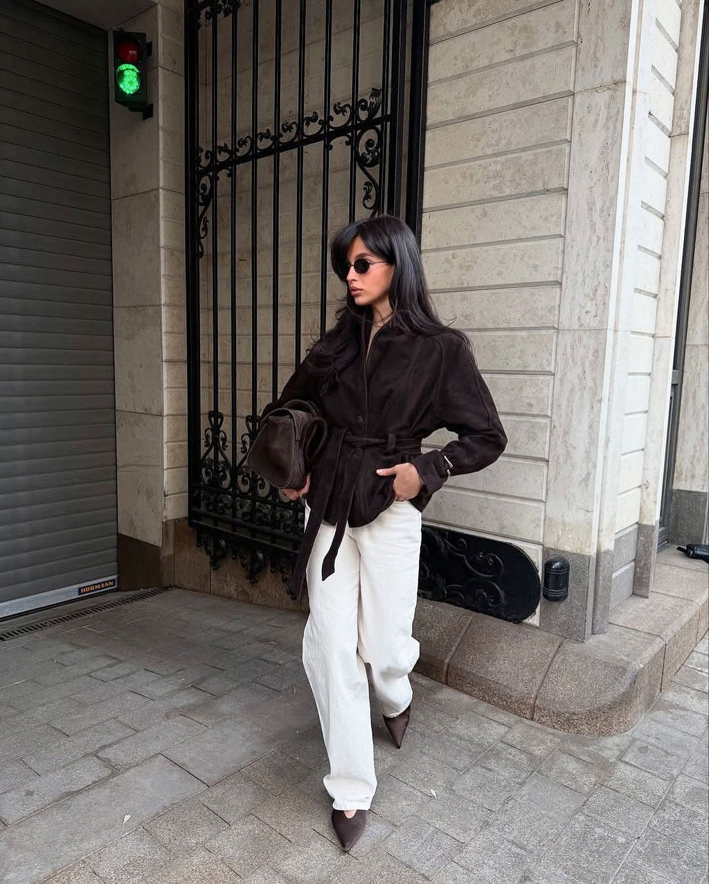 Women's Fitted Jacket with Waist Tie and Shawl Collar | L&S - 3 - London-stylehouse.com