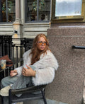 Faux Fur Coat Women's Oversized Fit with Plush Collar | L&S - 1 - London-stylehouse.com