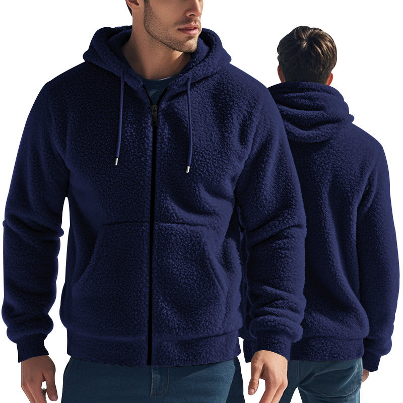 Fleece-Lined Men's Jacket with Hood | L&S - 4 - London-stylehouse.com