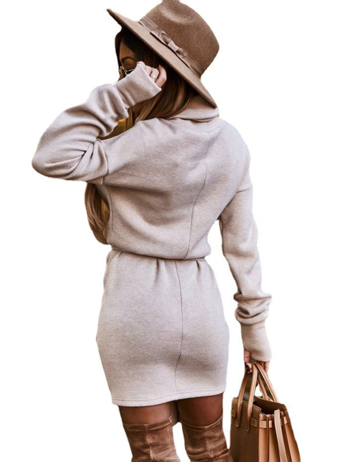 Cowl Neck Belted Dress Women's | L&S - 3 - London-stylehouse.com