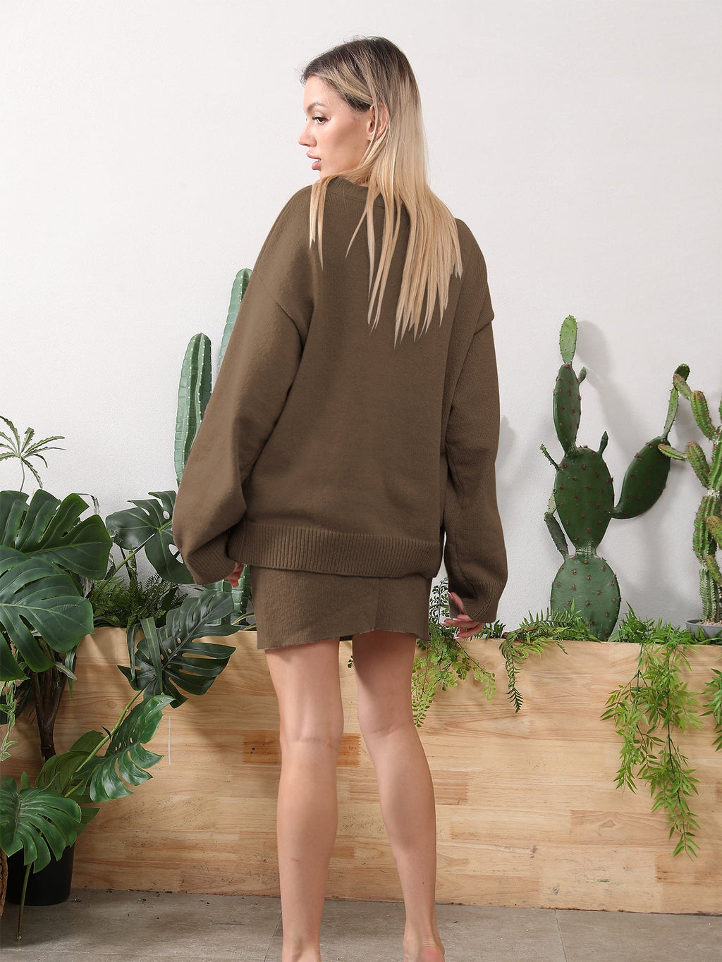 Lounge Set Women's Relaxed Fit with Loose Top & Chic Skirt | L&S - 4 - London-stylehouse.com