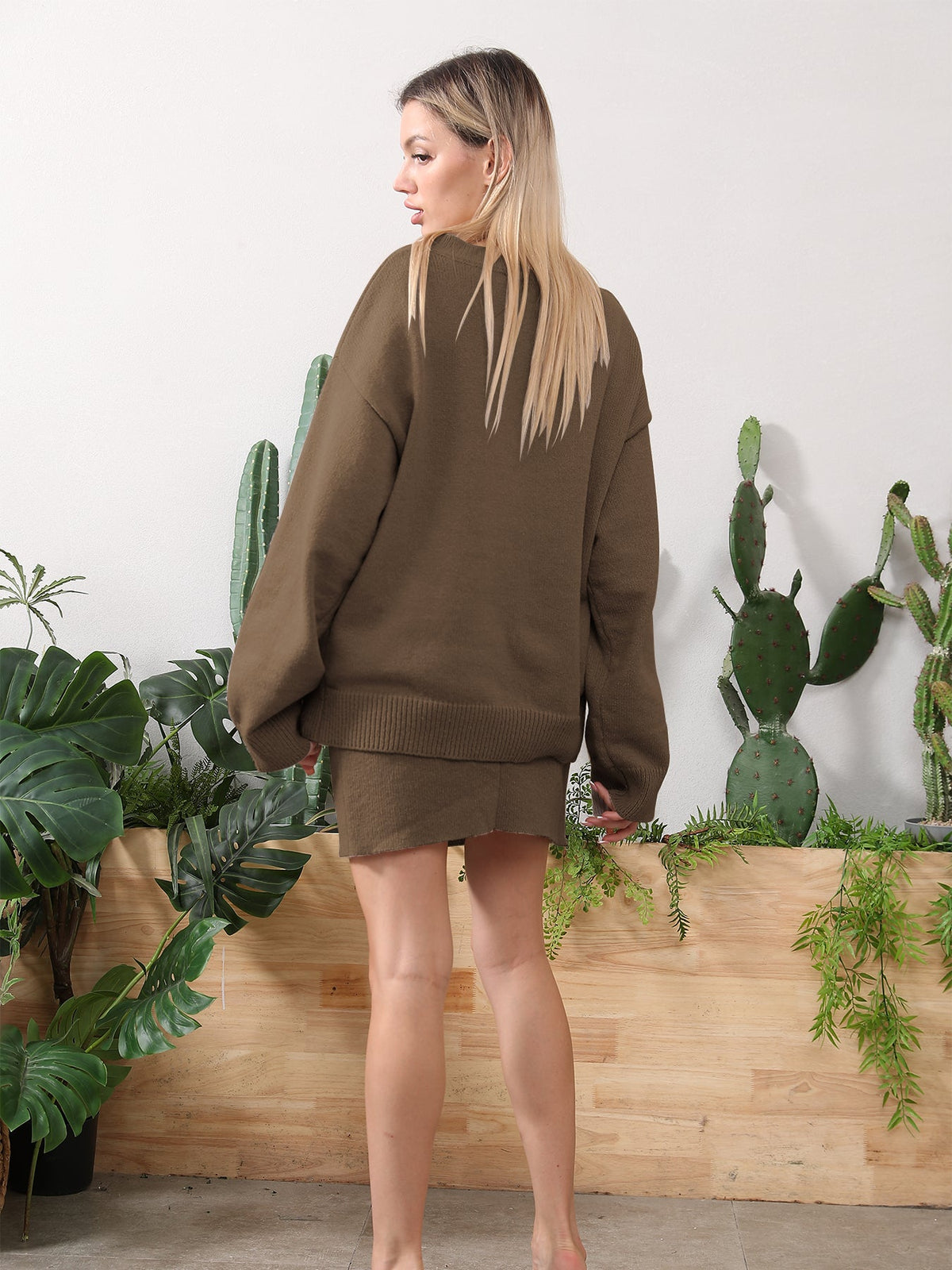 Lounge Set Women's Relaxed Fit with Loose Top & Chic Skirt | L&S - 4 - London-stylehouse.com