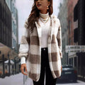Coat Women's Checkered Design with Hood | L&S - 7 - London-stylehouse.com