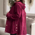 Hooded Women's Jacket with Relaxed Fit and Button Details | L&S - 2 - London-stylehouse.com