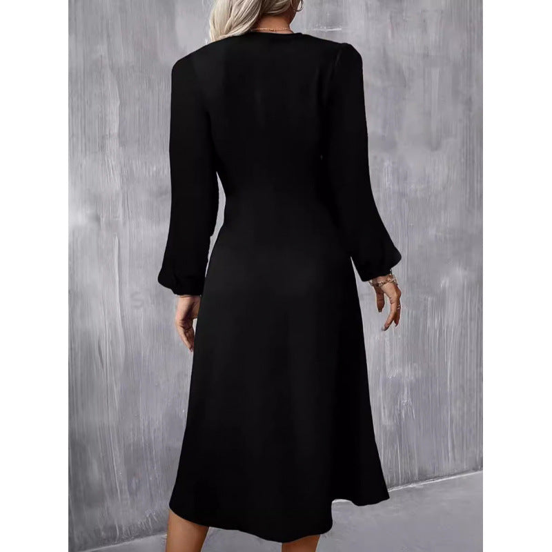 Midi Dress Women's Flattering Fit with Long Sleeves | L&S - 2 - London-stylehouse.com