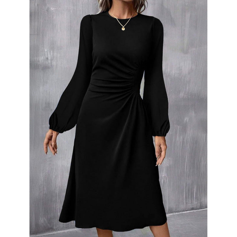 Midi Dress Women's Flattering Fit with Long Sleeves | L&S - 3 - London-stylehouse.com