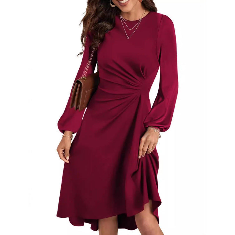 Midi Dress Women's Flattering Fit with Long Sleeves | L&S - 4 - London-stylehouse.com
