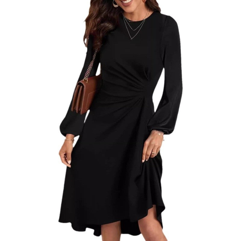 Midi Dress Women's Flattering Fit with Long Sleeves | L&S - 6 - London-stylehouse.com