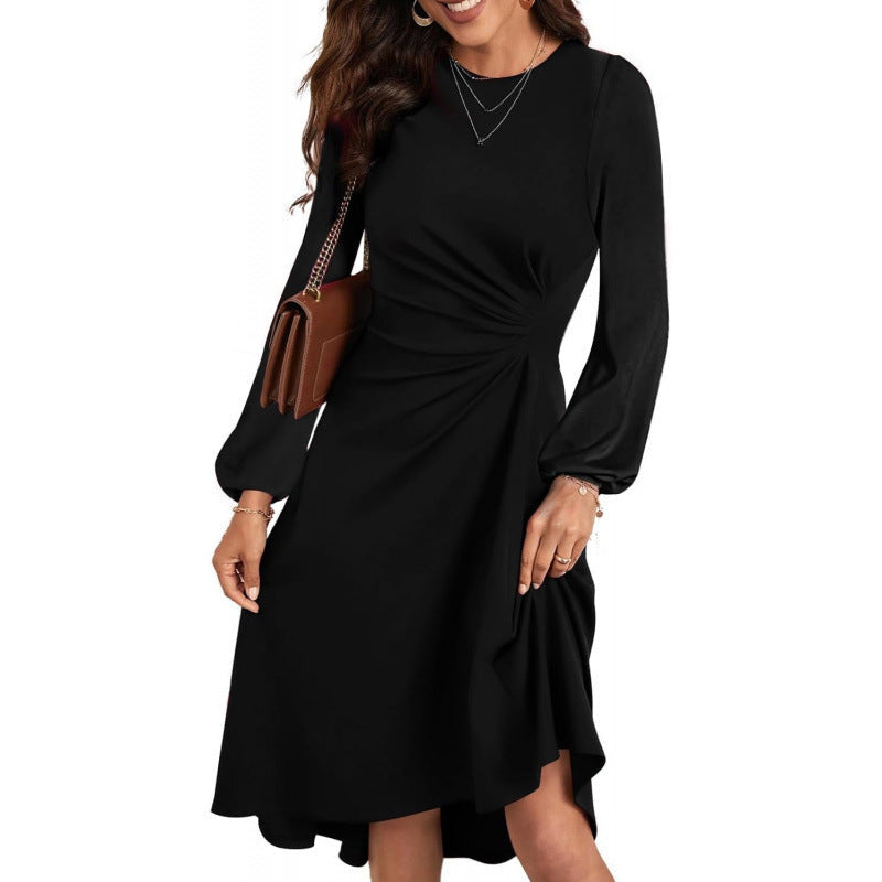 Midi Dress Women's Flattering Fit with Long Sleeves | L&S - 9 - London-stylehouse.com