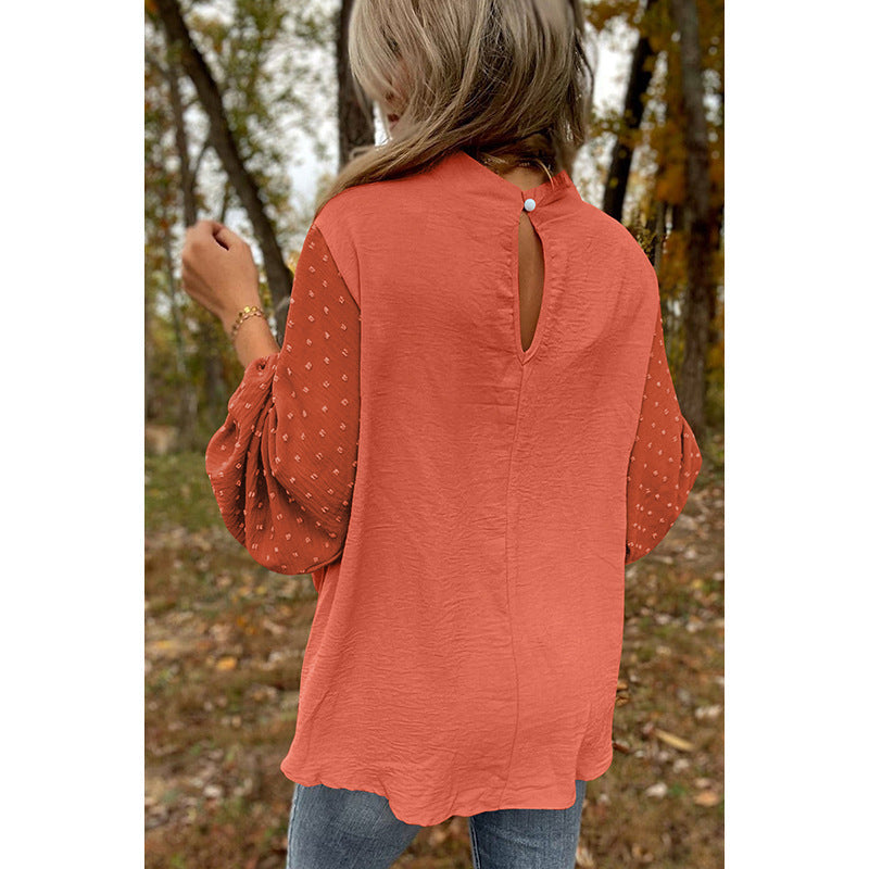 Blouse Women's Relaxed Fit with Puff Sleeves | L&S - 1 - London-stylehouse.com