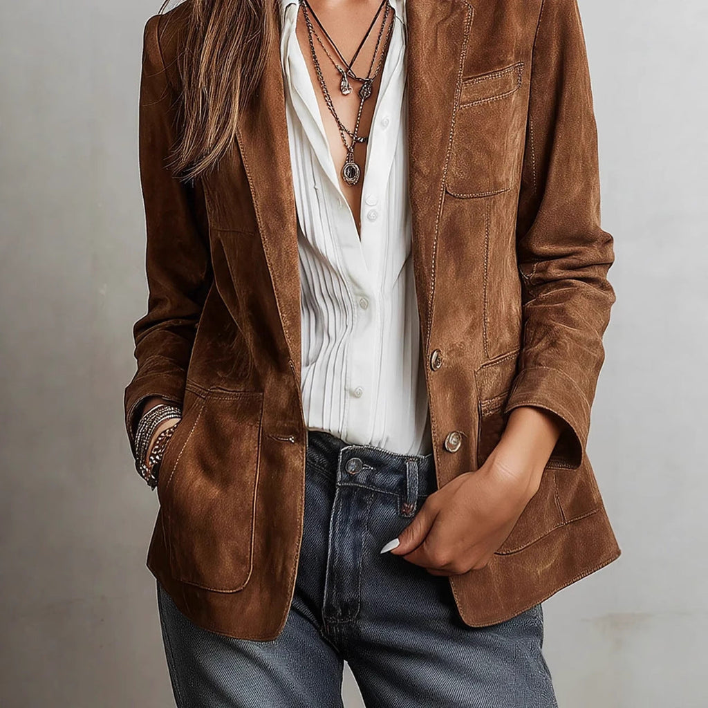 Blazer Women's Tailored Fit with Classic Details | L&S - 1 - London-stylehouse.com