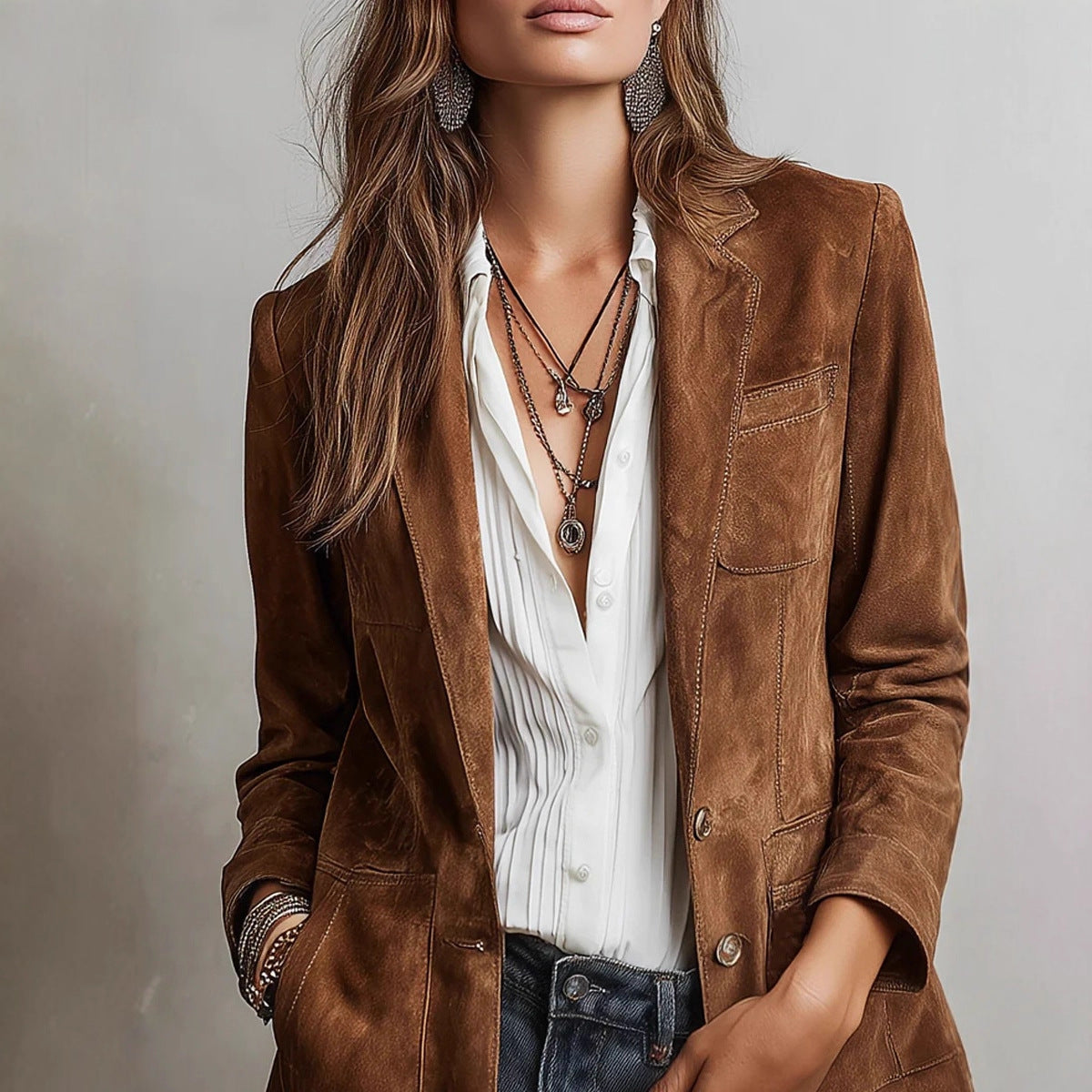 Blazer Women's Tailored Fit with Classic Details | L&S - 2 - London-stylehouse.com