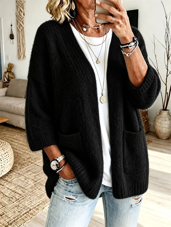 Cardigan Women's Relaxed Fit with Pockets | L&S - 1 - London-stylehouse.com