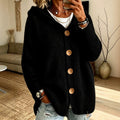 Cardigan Women's Oversized Hooded Design with Button Fastening | L&S - 6 - London-stylehouse.com