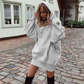 Hoodie Dress Women's Oversized Fit with Kangaroo Pocket | L&S - 6 - London-stylehouse.com