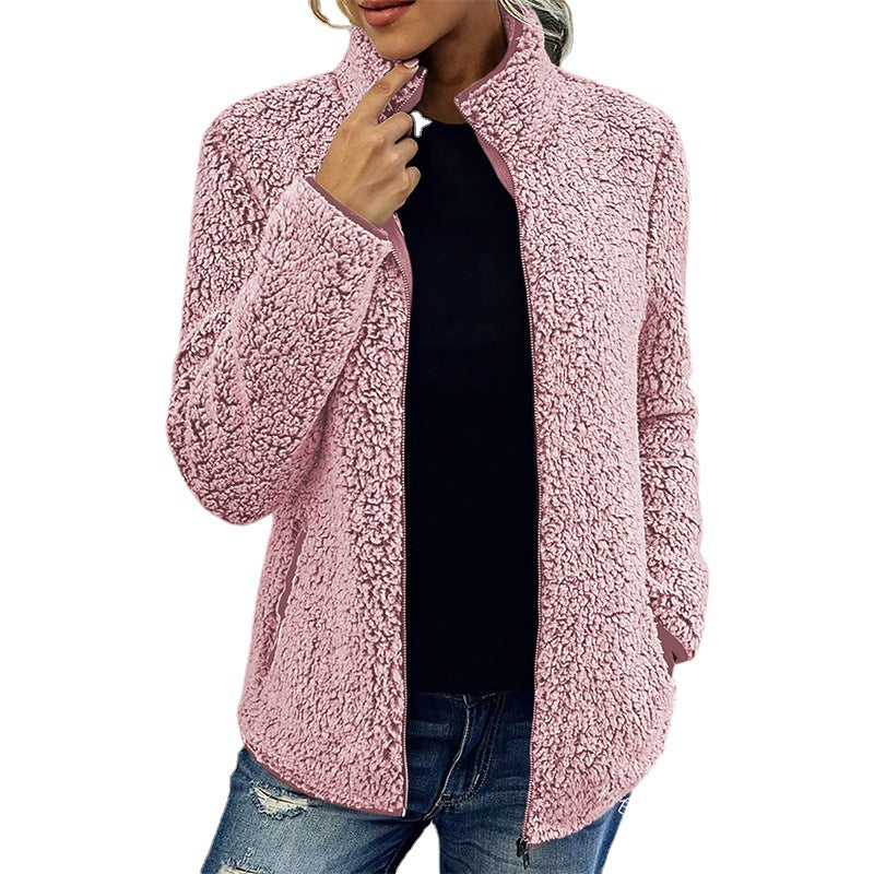 Jacket Women's Relaxed Fit with Full Zip and Stand-Up Collar | L&S - 8 - London-stylehouse.com