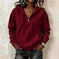 Hoodie Women's Relaxed Fit with Zip | L&S - 7 - London-stylehouse.com