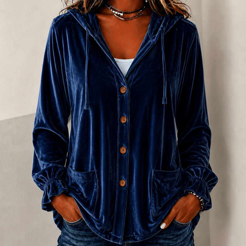 Jacket Women's Casual Hooded Design with Button Fastening | L&S - 5 - London-stylehouse.com
