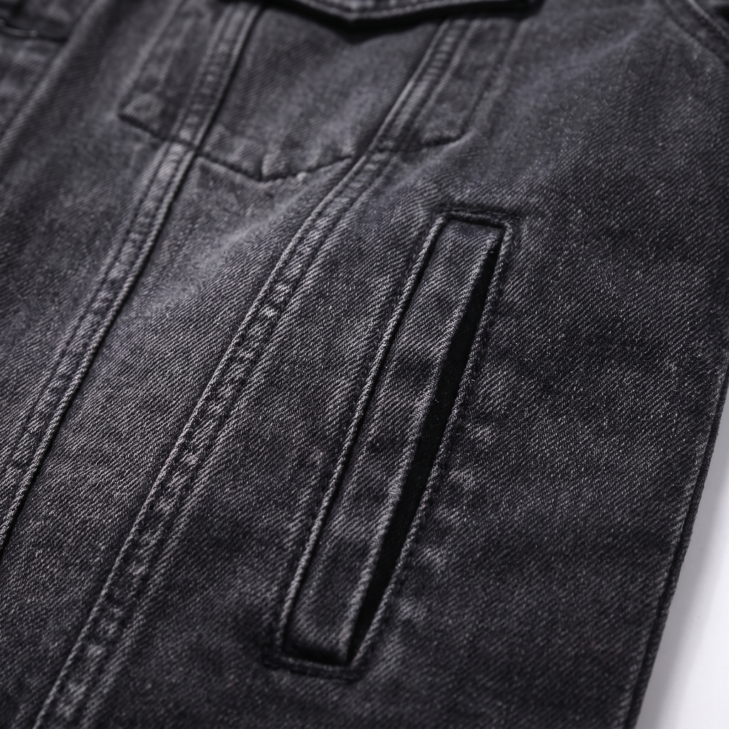 Denim Jacket Men's Hooded Style with Sherpa Lining | L&S - 3 - London-stylehouse.com