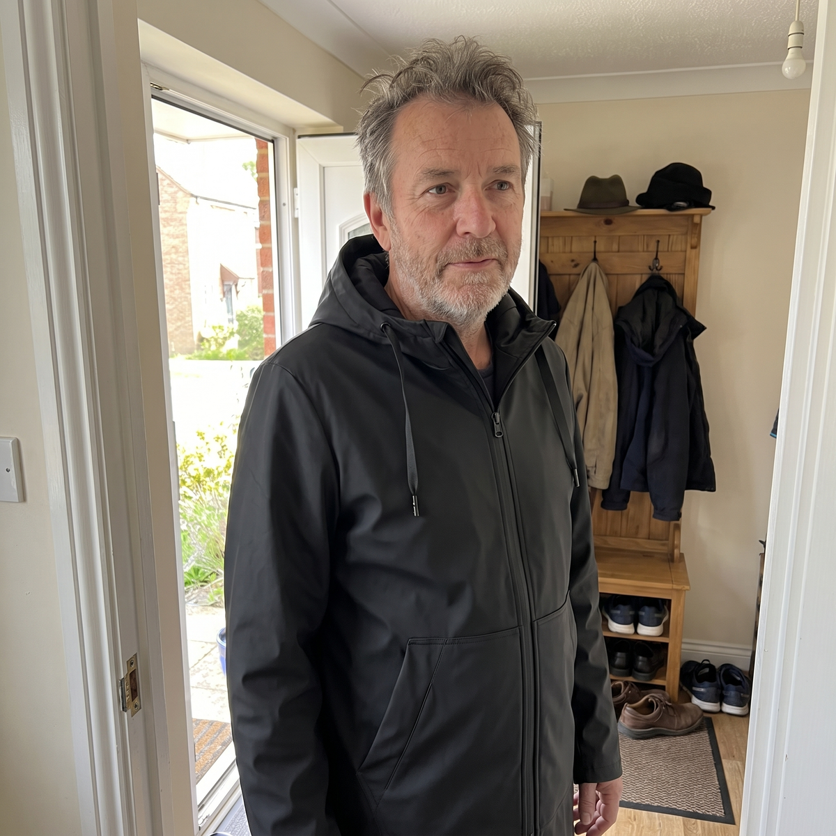 Men's Hooded Jacket with Relaxed Fit and Functional Pockets | L&S - 2 - London-stylehouse.com