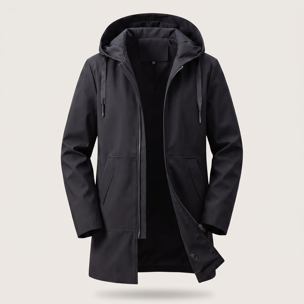 Men's Hooded Jacket with Relaxed Fit and Functional Pockets | L&S - 4 - London-stylehouse.com