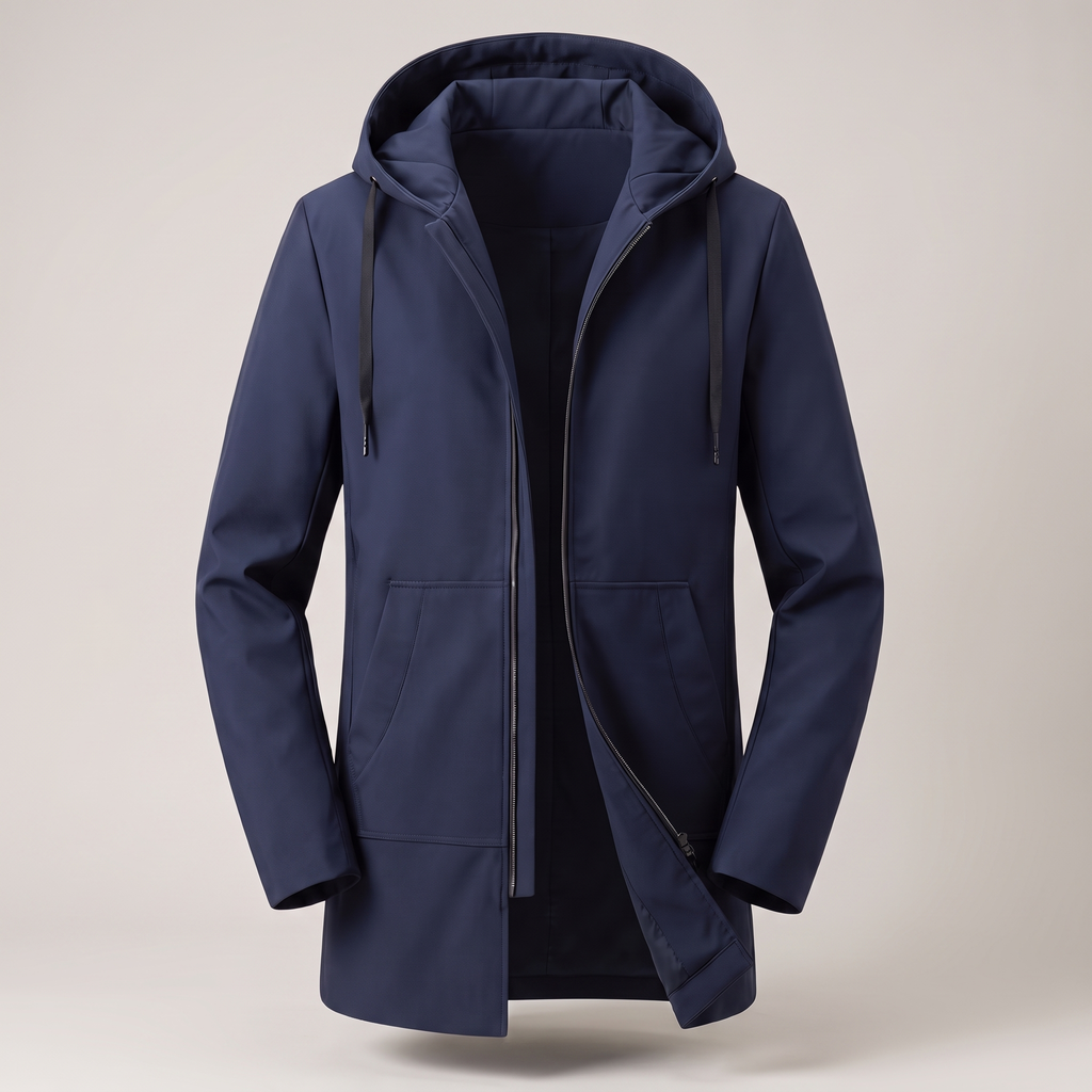 Men's Hooded Jacket with Relaxed Fit and Functional Pockets | L&S - 5 - London-stylehouse.com