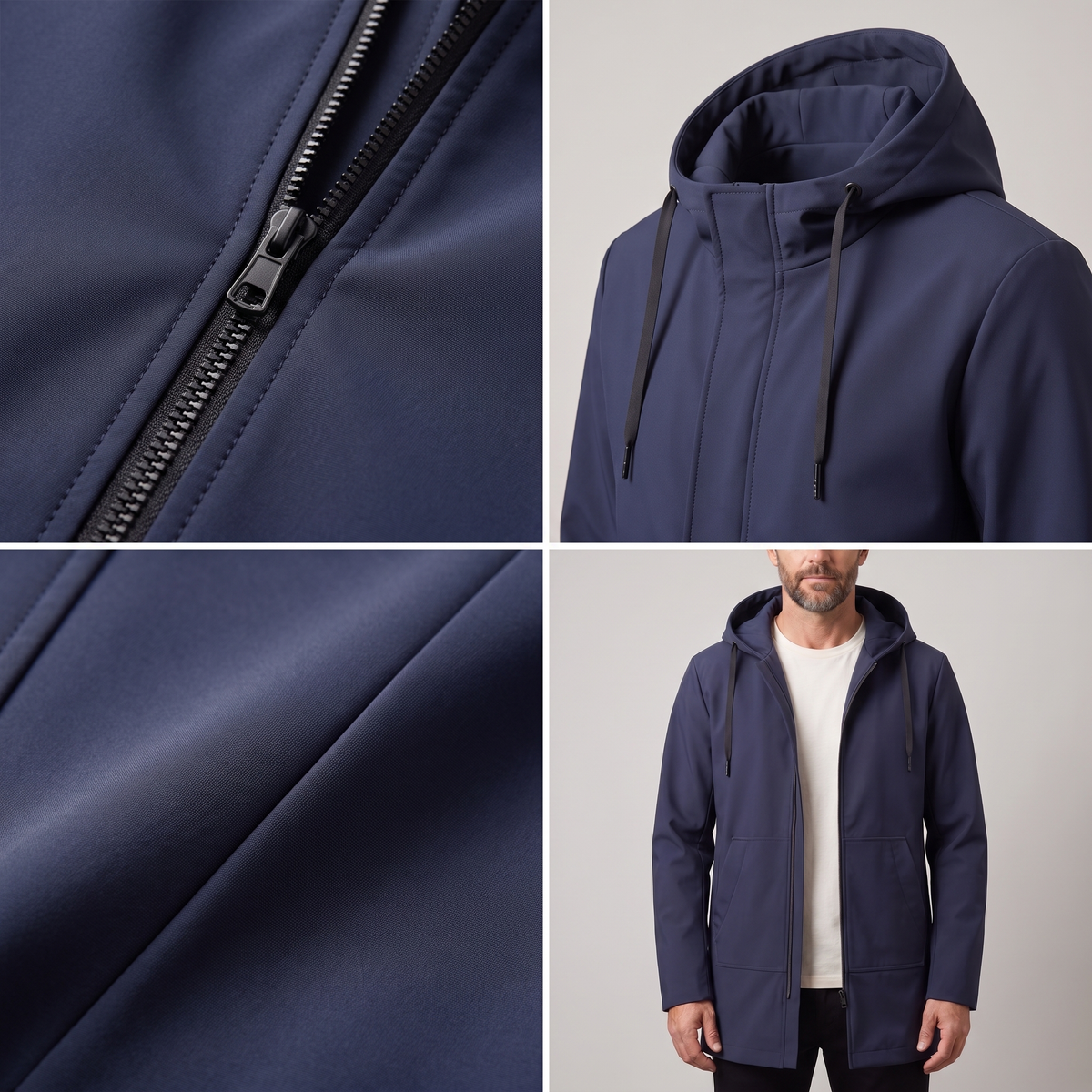 Men's Hooded Jacket with Relaxed Fit and Functional Pockets | L&S - 6 - London-stylehouse.com