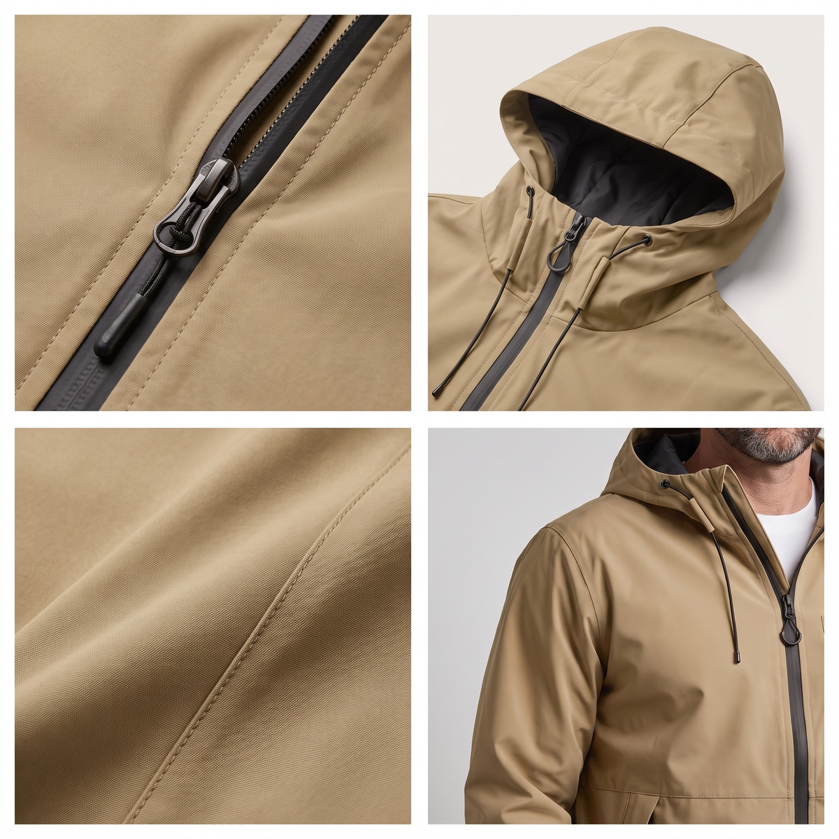 Men's Casual Jacket with Adjustable Hood and Chest Pocket | L&S - 9 - London-stylehouse.com