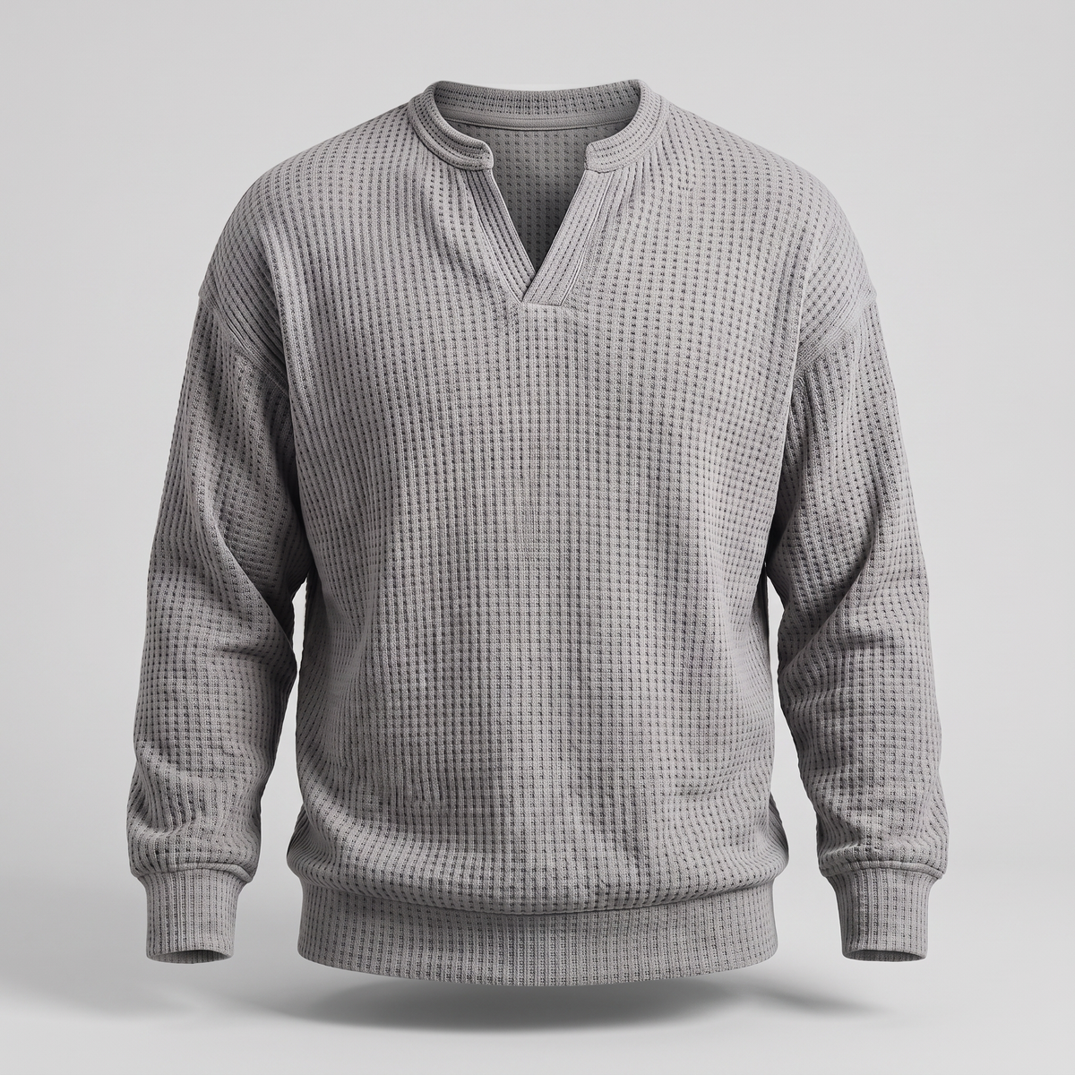 Pullover Men's Relaxed Fit with Textured Finish | L&S - 4 - London-stylehouse.com