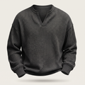 Pullover Men's Relaxed Fit with Textured Finish | L&S - 5 - London-stylehouse.com