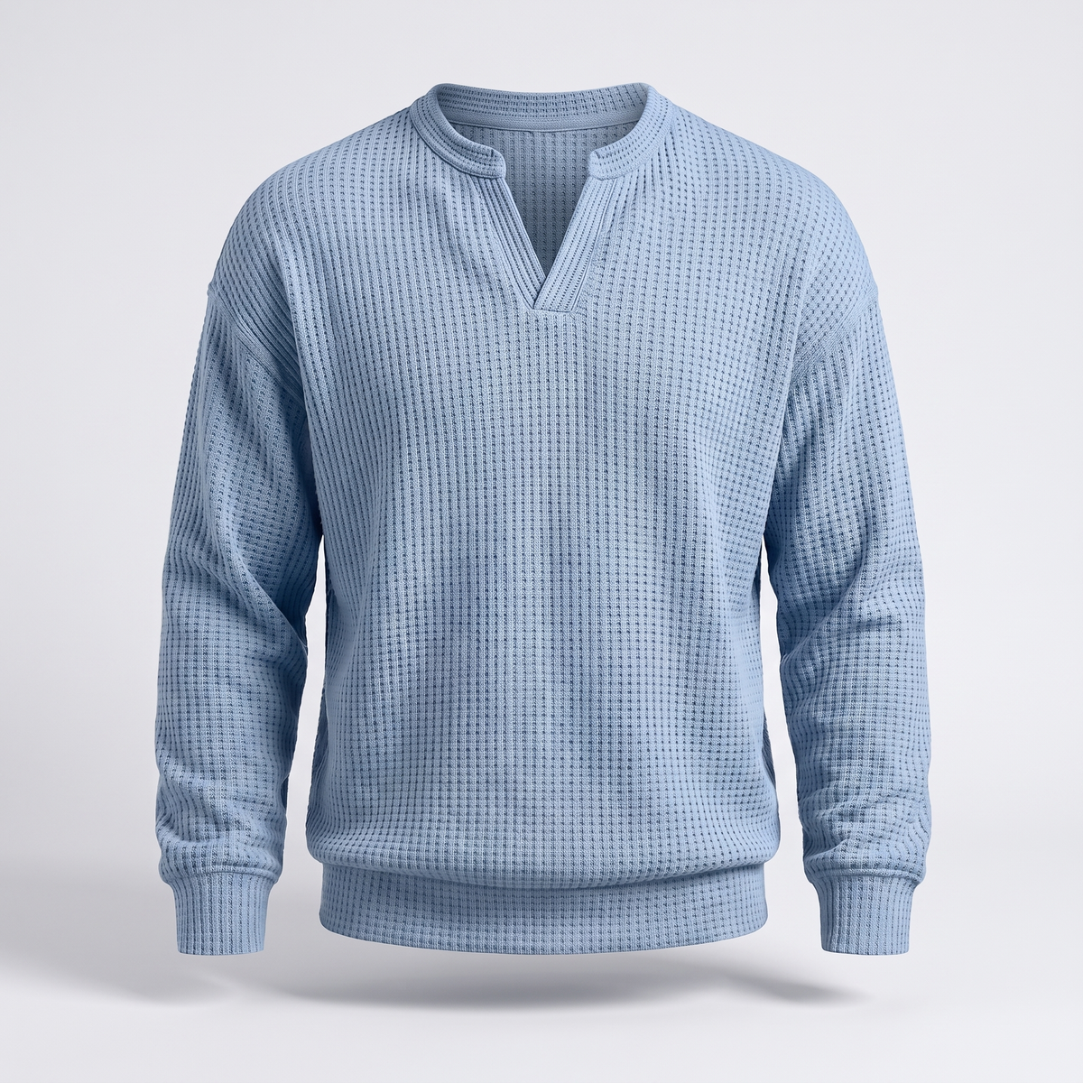 Pullover Men's Relaxed Fit with Textured Finish | L&S - 6 - London-stylehouse.com