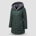 Coat Women's Hooded Quilted Design with Faux Fur Trim | L&S - 3 - London-stylehouse.com