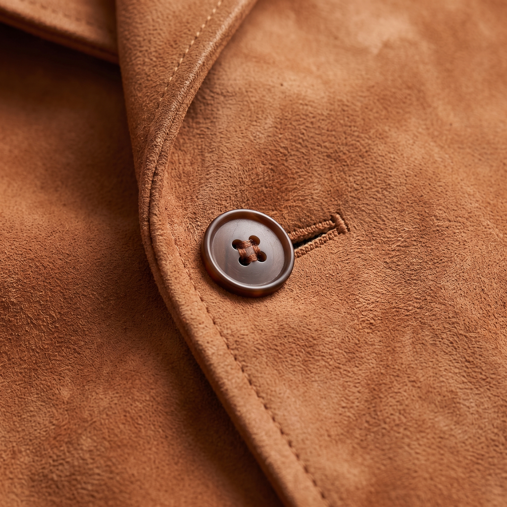 Men's Double-Breasted Coat with Textured Collar | L&S - 3 - London-stylehouse.com