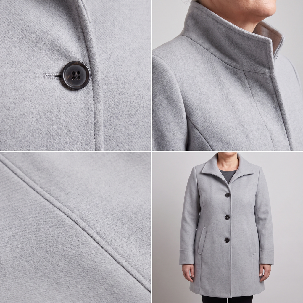 Women's Stylish Coat with Classic Cut + Functional Pockets | L&S - 11 - London-stylehouse.com