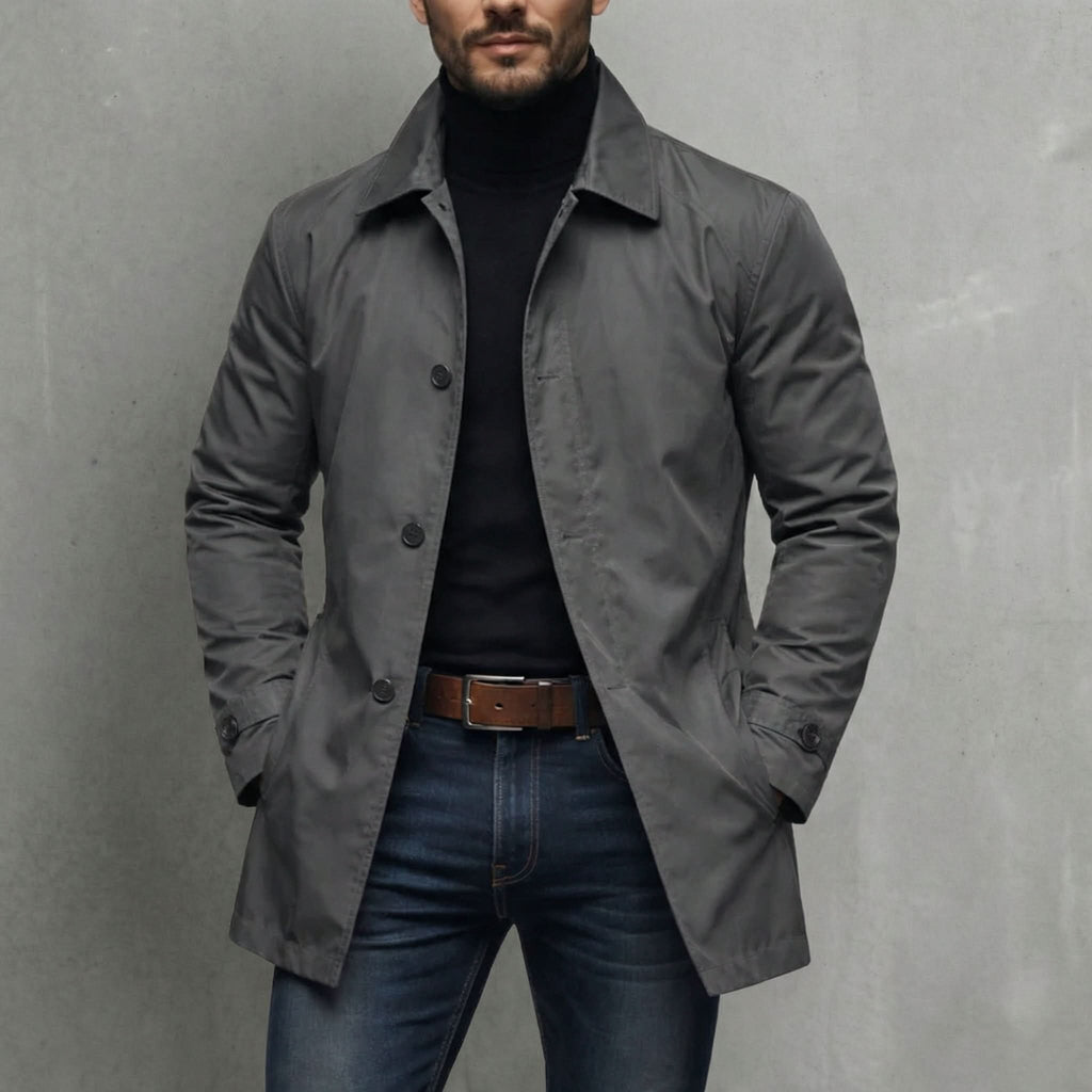 Men's Classic Fit Coat with Timeless Design | L&S - 1 - London-stylehouse.com