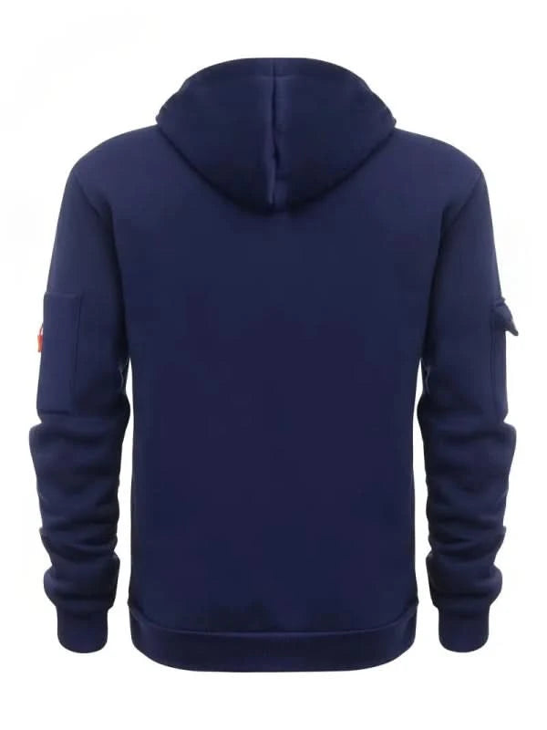 Hoodie Men’s Zip-Up with Adjustable Hood & Pockets | L&S - 4 - London-stylehouse.com