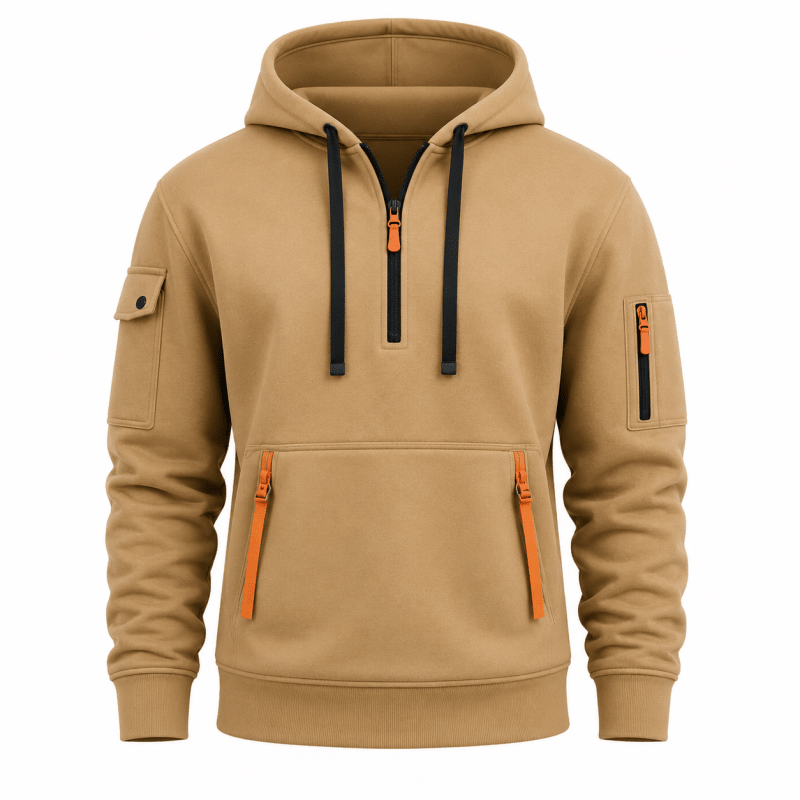 Hoodie Men’s Zip-Up with Adjustable Hood & Pockets | L&S - 11 - London-stylehouse.com