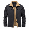 Men's Classic Jacket with Sherpa Lining and Pockets | L&S - 3 - London-stylehouse.com