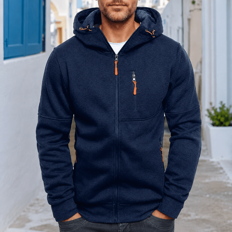 Hoodie Men’s Relaxed Fit with Zip Pockets | L&S - 1 - London-stylehouse.com