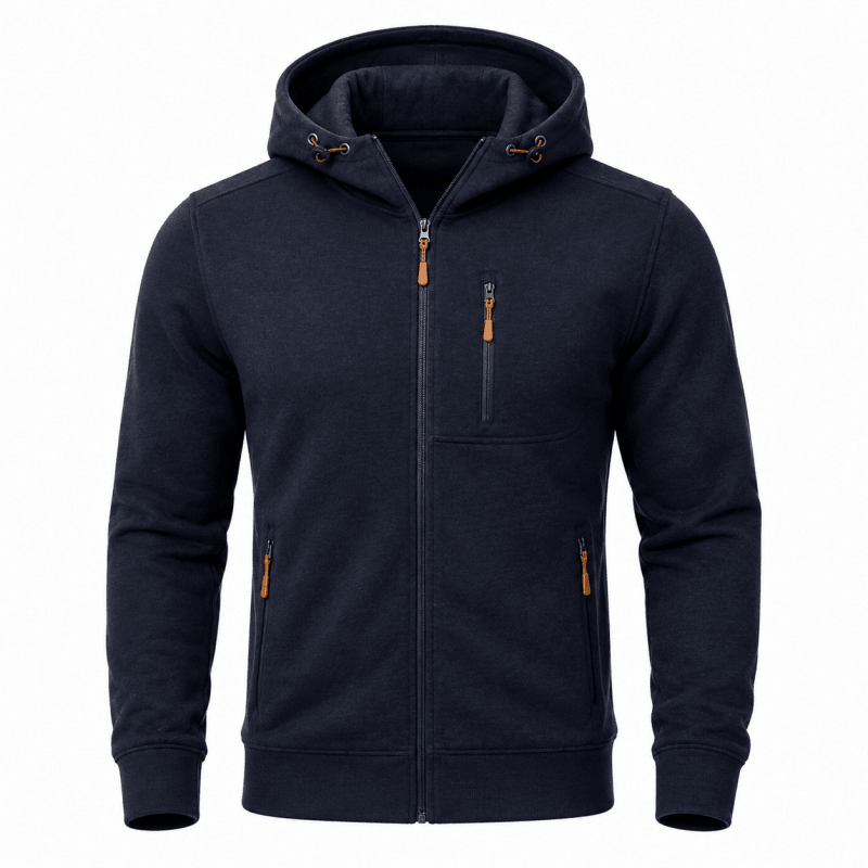 Hoodie Men’s Relaxed Fit with Zip Pockets | L&S - 2 - London-stylehouse.com