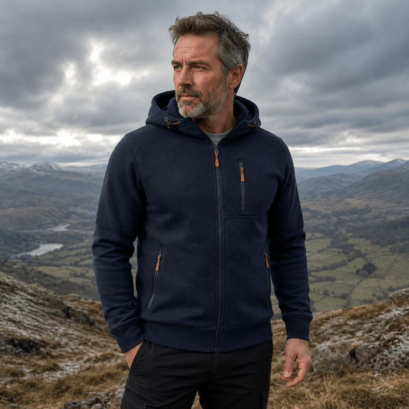 Hoodie Men’s Relaxed Fit with Zip Pockets | L&S - 12 - London-stylehouse.com