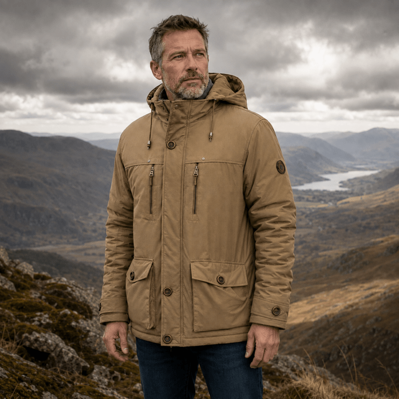 Men's Hooded Jacket with Functional Pockets and Relaxed Fit | L&S - 7 - London-stylehouse.com