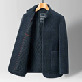 Men's Tailored Jacket with Stand Collar and Quilted Lining | L&S - 1 - London-stylehouse.com