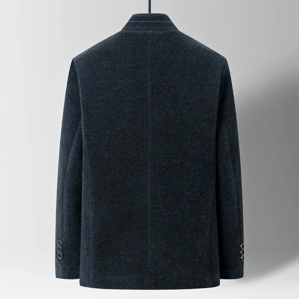 Men's Tailored Jacket with Stand Collar and Quilted Lining | L&S - 2 - London-stylehouse.com