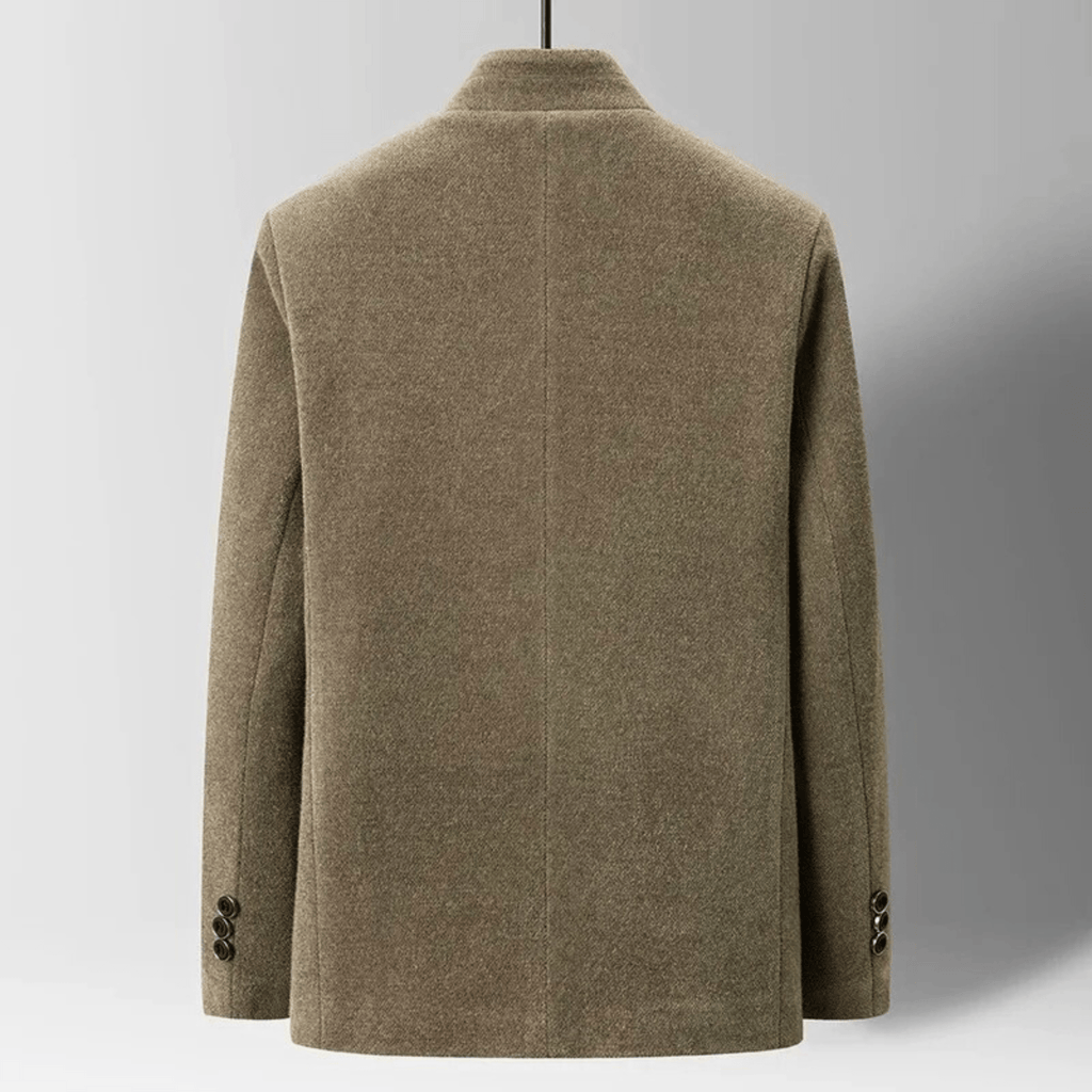 Men's Tailored Jacket with Stand Collar and Quilted Lining | L&S - 4 - London-stylehouse.com