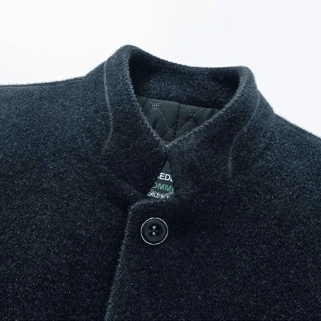 Men's Tailored Jacket with Stand Collar and Quilted Lining | L&S - 6 - London-stylehouse.com