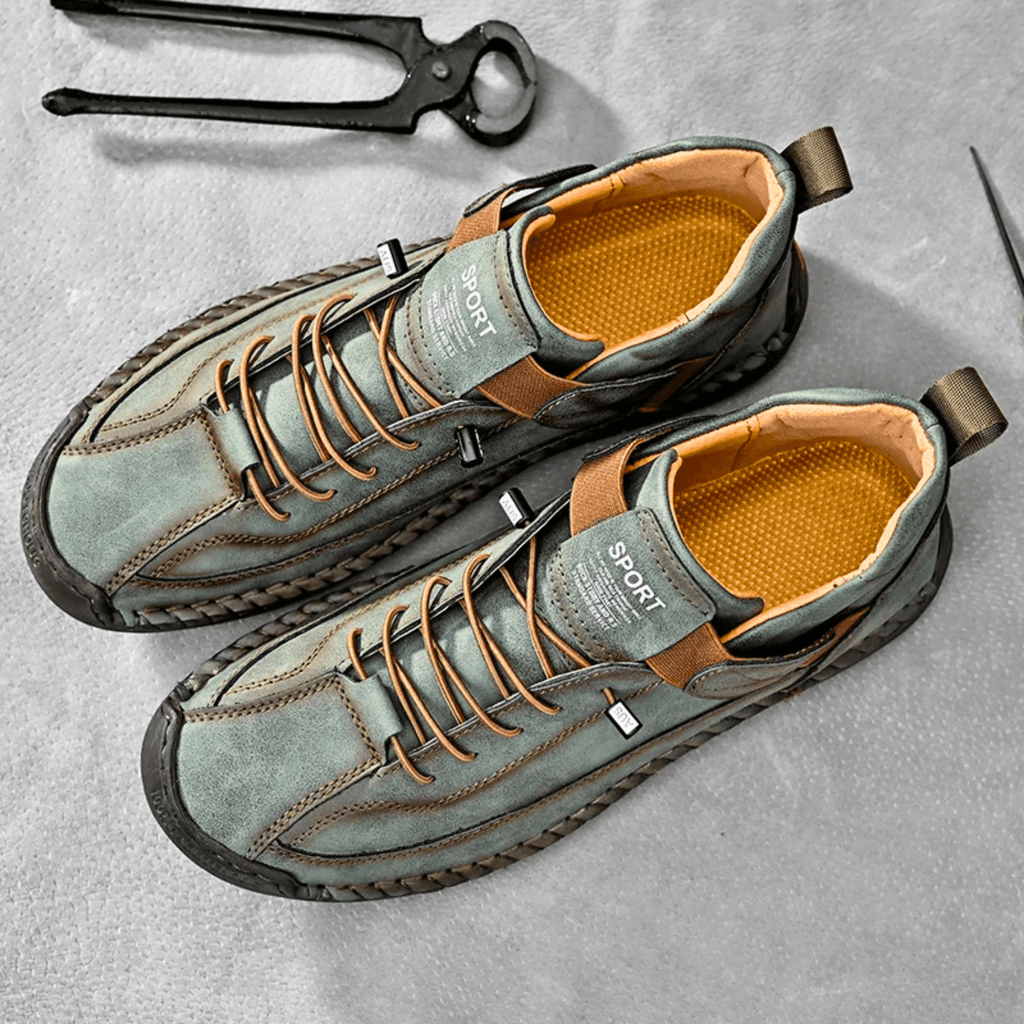 Sport Shoes Men's Casual Lace-Up Design with Velcro | L&S - 6 - London-stylehouse.com