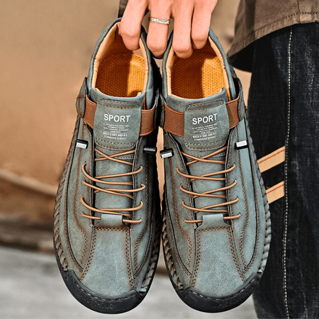 Sport Shoes Men's Casual Lace-Up Design with Velcro | L&S - 13 - London-stylehouse.com